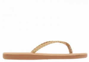 Plecione Sandały Damskie Ancient Greek Sandals Plage Flip Flop Beżowe | QBF8342PK