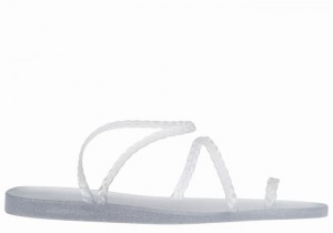 Plecione Sandały Damskie Ancient Greek Sandals Eleftheria Szare Srebrne | HTO2371ED