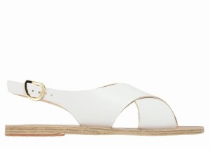 Sandały Casual Damskie Ancient Greek Sandals Maria Leather Białe | HHT9070VS