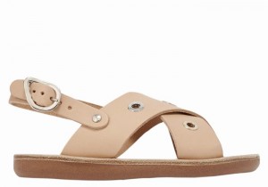 Sandały Casual Dziecięce Ancient Greek Sandals Little Maria Eyelets Soft Beżowe | YBB7091VM