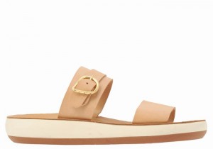 Sandały Do Wsuwania Damskie Ancient Greek Sandals Preveza Comfort Beżowe | PUY1165OT