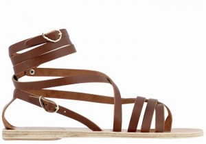 Sandały Gladiatorki Damskie Ancient Greek Sandals Satira Leather Ciemny Brązowe | MBB6567GX