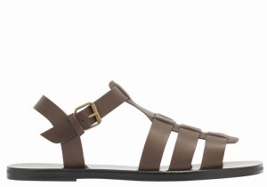 Sandały Rybaka Męskie Ancient Greek Sandals Ektoras Leather Czekolada | YIO8067XQ