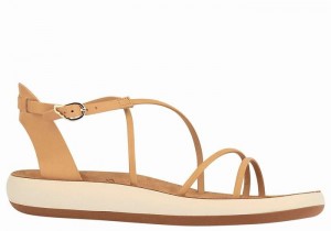 Sandały Z Paskami Damskie Ancient Greek Sandals Anastasia Comfort Beżowe | ZNI3723FQ