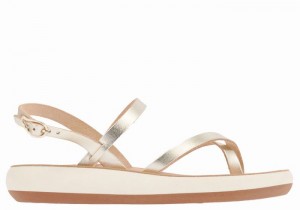 Sandały Z Paskiem Na Plecy Damskie Ancient Greek Sandals Tereza Comfort Złote Białe | VLG4165MT