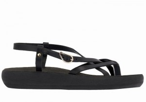 Sandały Z Paskiem Na Plecy Damskie Ancient Greek Sandals Semele Comfort Czarne | ZUR4294GR