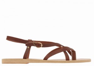 Sandały Z Paskiem Na Plecy Damskie Ancient Greek Sandals Semele Leather Kawa | NZB9574CN