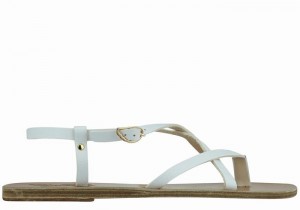 Sandały Z Paskiem Na Plecy Damskie Ancient Greek Sandals Semele Leather Białe | AFB6993SH