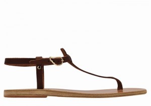 Sandały Z Paskiem Na Plecy Damskie Ancient Greek Sandals Lito Flip Flop Leather Kawa | UBA128PZ