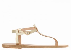 Sandały Z Paskiem Na Plecy Damskie Ancient Greek Sandals Lito Flip Flop Leather Złote Białe | DMR7862RM