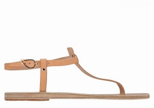 Sandały Z Paskiem Na Plecy Damskie Ancient Greek Sandals Lito Flip Flop Leather Beżowe | QCU8416JD