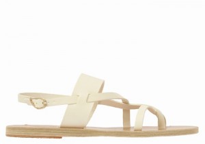 Sandały Z Paskiem Na Plecy Damskie Ancient Greek Sandals Alethea Leather Białe | RNZ8442MM