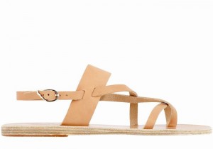 Sandały Z Paskiem Na Plecy Damskie Ancient Greek Sandals Alethea Leather Beżowe | WXT3893IW