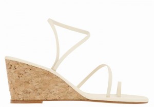 Sandały na Koturnie Damskie Ancient Greek Sandals Chora Mid Białe | FQK791VB