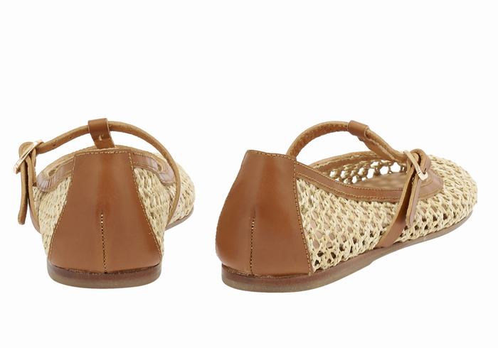 Baleriny Damskie Ancient Greek Sandals Aerati Beżowe Brązowe | NEK1560TB