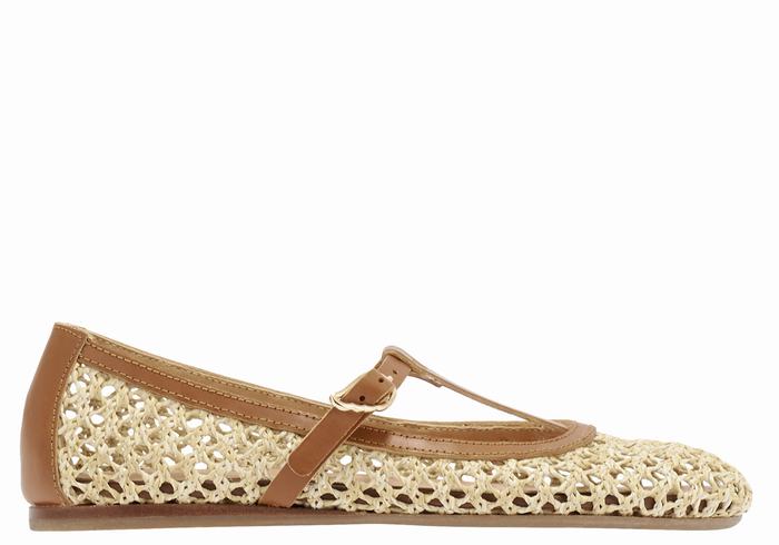 Baleriny Damskie Ancient Greek Sandals Aerati Beżowe Brązowe | NEK1560TB