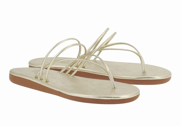 Japonki Damskie Ancient Greek Sandals E Złote Białe | AEW9828YW