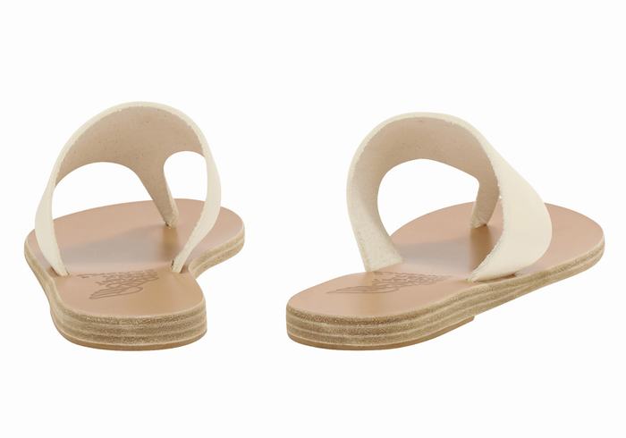 Japonki Damskie Ancient Greek Sandals Mera Leather Białe | JHN9547IX