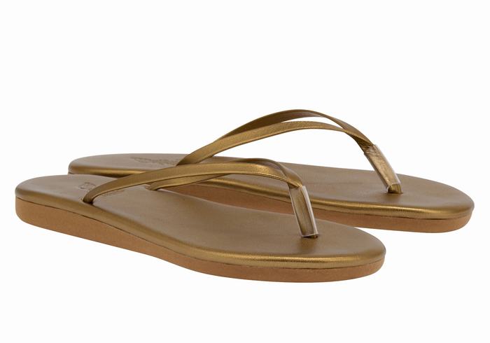 Japonki Damskie Ancient Greek Sandals Saionara Złote Brązowe | SZB1042RH