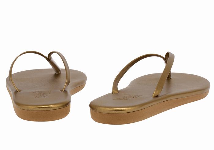 Japonki Damskie Ancient Greek Sandals Saionara Złote Brązowe | SZB1042RH