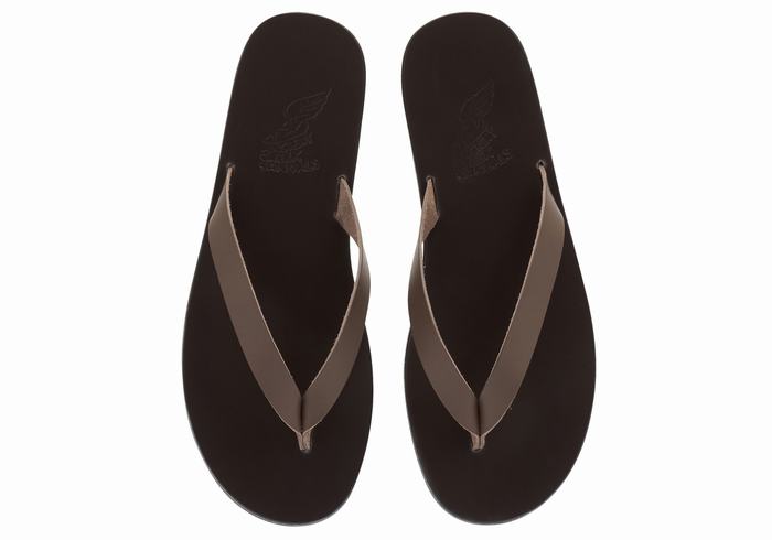 Japonki Męskie Ancient Greek Sandals Solon Leather Czekolada | RAO3149PO