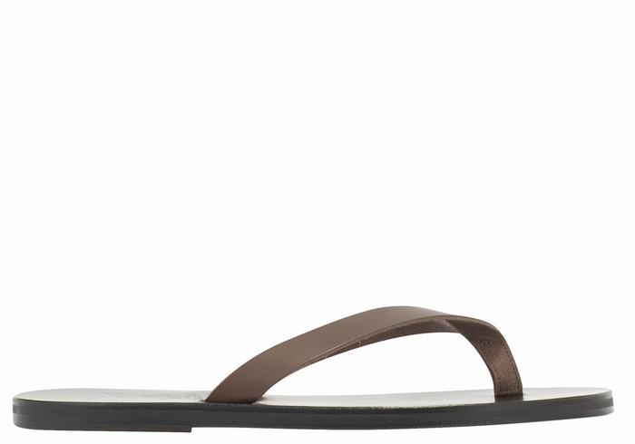 Japonki Męskie Ancient Greek Sandals Solon Leather Czekolada | RAO3149PO