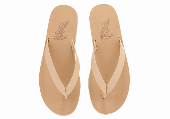 Japonki Męskie Ancient Greek Sandals Solon Leather Beżowe | MFO8838MM