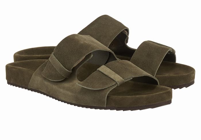 Kapcie Męskie Ancient Greek Sandals Diogenis Ciemny Zielone | USJ1749NF