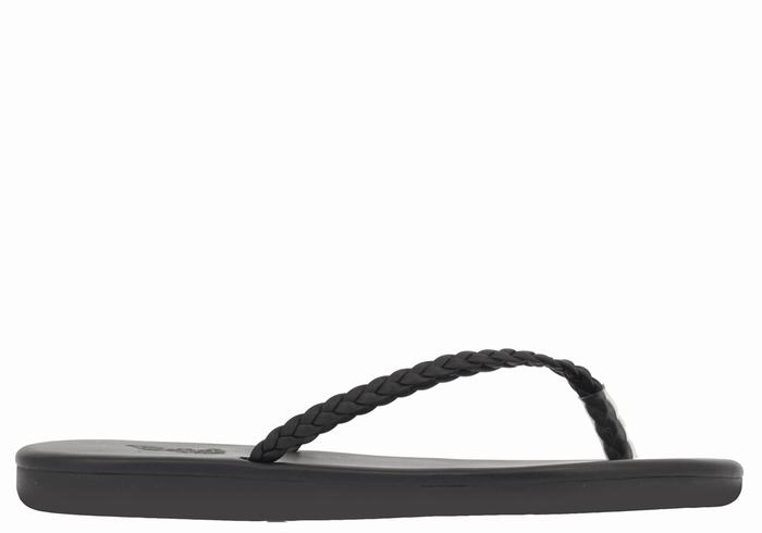 Plecione Sandały Damskie Ancient Greek Sandals Plage Flip Flop Czarne | ALA1469II