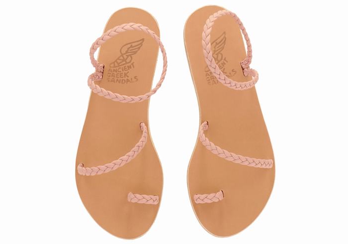 Plecione Sandały Damskie Ancient Greek Sandals Eleftheria Leather Różowe | DGX2692EG