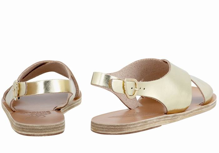 Sandały Casual Damskie Ancient Greek Sandals Maria Leather Złote Białe | BOJ224QJ