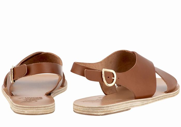 Sandały Casual Damskie Ancient Greek Sandals Maria Leather Ciemny Brązowe | OFN3120VO