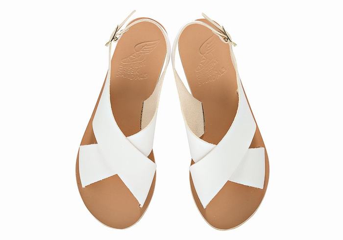 Sandały Casual Damskie Ancient Greek Sandals Maria Leather Białe | HHT9070VS