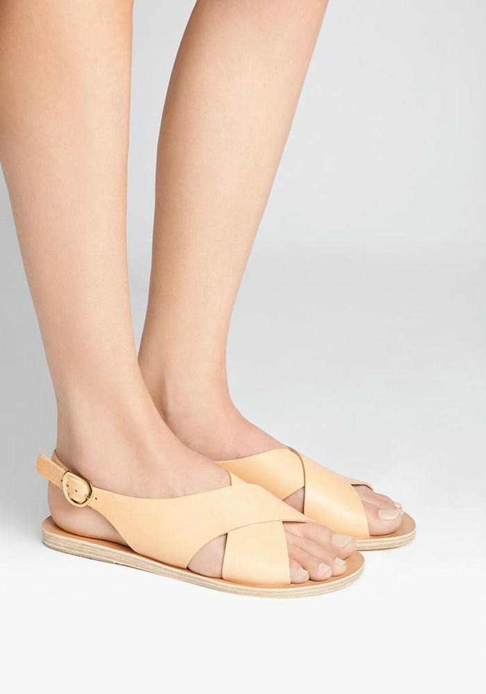 Sandały Casual Damskie Ancient Greek Sandals Maria Leather Beżowe | APW2742IN