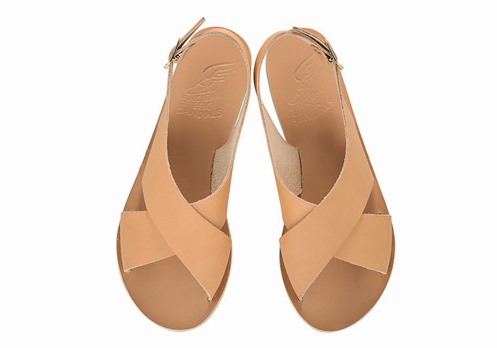 Sandały Casual Damskie Ancient Greek Sandals Maria Leather Beżowe | APW2742IN