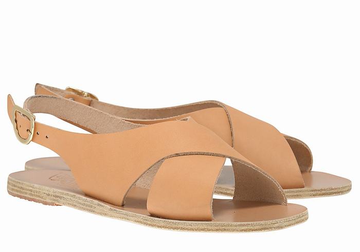 Sandały Casual Damskie Ancient Greek Sandals Maria Leather Beżowe | APW2742IN