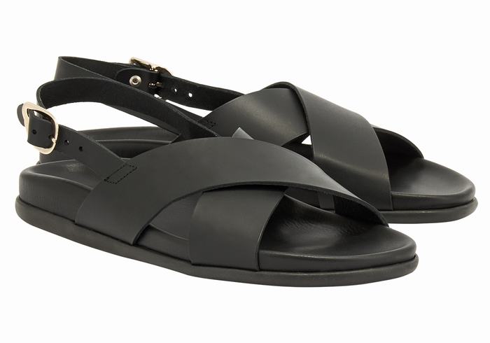 Sandały Casual Damskie Ancient Greek Sandals Ikesia Czarne | SZF4224NW