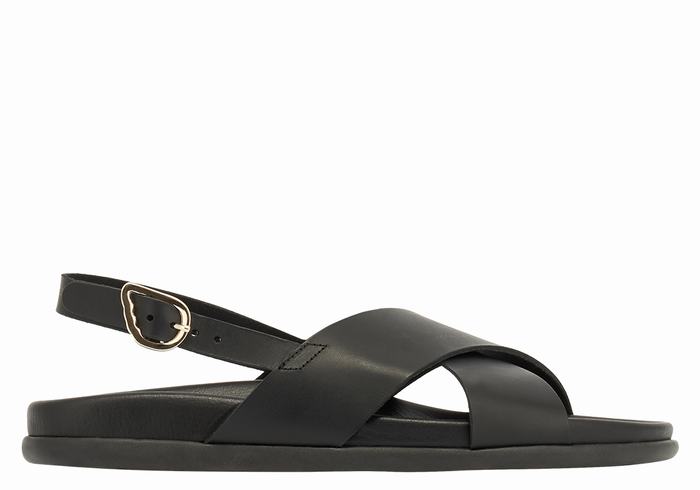 Sandały Casual Damskie Ancient Greek Sandals Ikesia Czarne | SZF4224NW