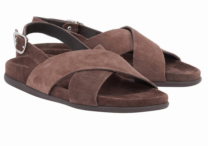 Sandały Casual Damskie Ancient Greek Sandals Ikesia Ciemny Brązowe | NKG3330GS