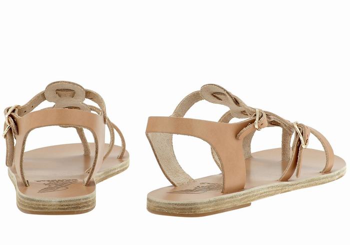 Sandały Casual Damskie Ancient Greek Sandals Grace Kelly Leather Beżowe | CRQ175BN