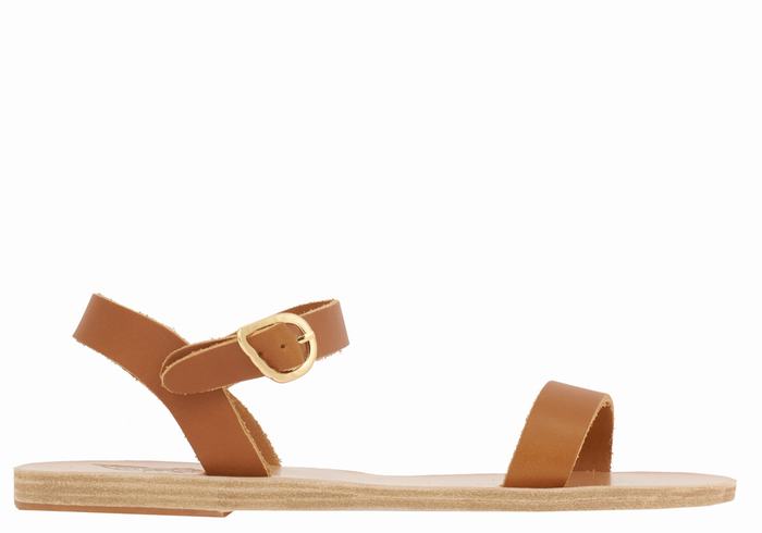 Sandały Casual Damskie Ancient Greek Sandals Drama New Leather Ciemny Brązowe | HLE1162MZ