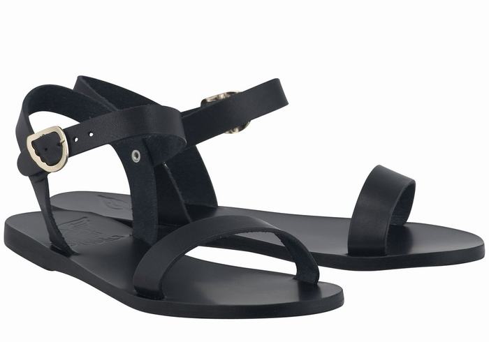 Sandały Casual Damskie Ancient Greek Sandals Drama New Leather Czarne | MNR2229EP