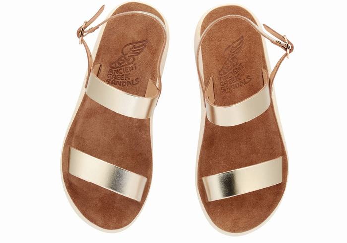 Sandały Casual Damskie Ancient Greek Sandals Clio Comfort Złote Białe | XUJ2917OX