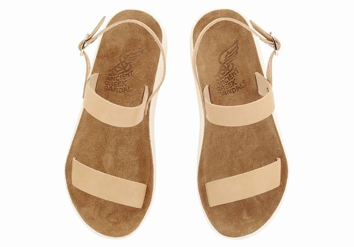 Sandały Casual Damskie Ancient Greek Sandals Clio Comfort Beżowe | ZBV8741WF