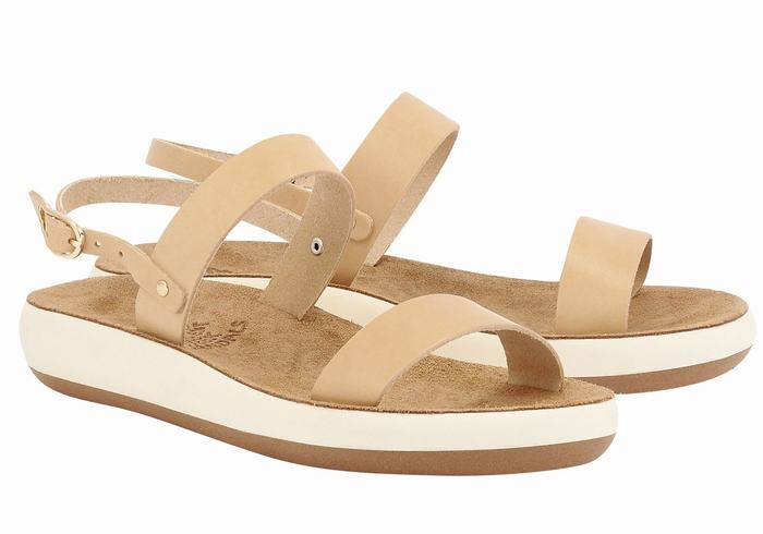 Sandały Casual Damskie Ancient Greek Sandals Clio Comfort Beżowe | ZBV8741WF