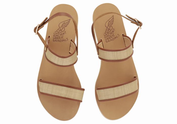 Sandały Casual Damskie Ancient Greek Sandals Clio Beżowe Brązowe | WBI647ZS