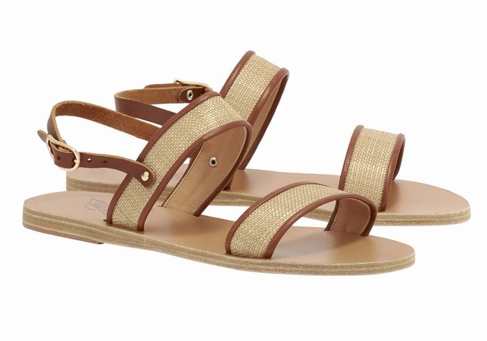 Sandały Casual Damskie Ancient Greek Sandals Clio Beżowe Brązowe | WBI647ZS