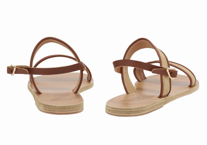 Sandały Casual Damskie Ancient Greek Sandals Clio Beżowe Brązowe | WBI647ZS