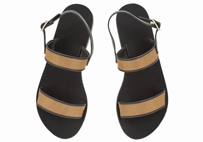 Sandały Casual Damskie Ancient Greek Sandals Clio Brązowe Czarne | CBN8882UX