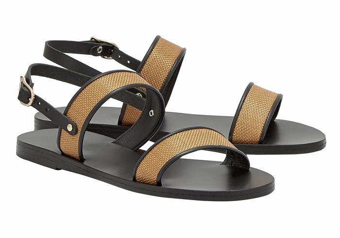 Sandały Casual Damskie Ancient Greek Sandals Clio Brązowe Czarne | CBN8882UX